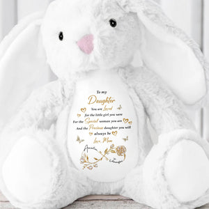 To My Daughter, Love For Always - Personalized Stuffed Bunny - DAU305_BUN