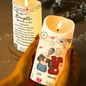 To My Daughter, Straighten Your Crown, Heart, Envelope - Personalized Custom LED Candle - DAU306_LECA