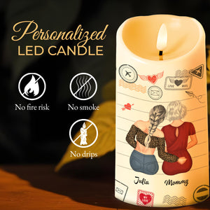 To My Daughter, Straighten Your Crown, Heart, Envelope - Personalized Custom LED Candle - DAU306_LECA