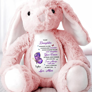 To My Daughter, Straighten Your Crown Butterfly - Personalized Stuffed Bunny - DAU317_BUN