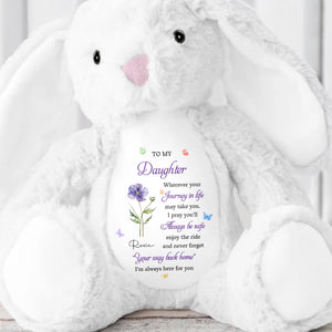 To My Daughter Bunny With Flower - Personalized Stuffed Bunny - DAU320_BUN