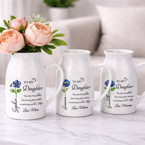 To My Daughter Watching You Be A Mom Birth Month Flower - Personalized Ceramic Flower Vase