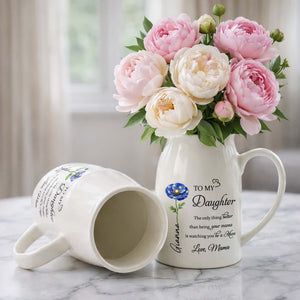 To My Daughter Watching You Be A Mom Birth Month Flower - Personalized Ceramic Flower Vase