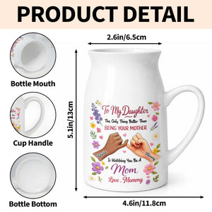 To My Daughter The Only Thing Better Pinky Swear Floral - Personalized Ceramic Flower Vase