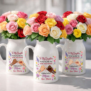 To My Daughter The Only Thing Better Pinky Swear Floral - Personalized Ceramic Flower Vase