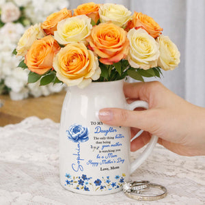 To My Daughter The Only Thing Better Birth Month Flowers - Personalized Ceramic Flower Vase