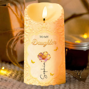 To My Daughter Better Than Being Your Mother Birth Month Flower - Personalized Custom LED Candle - DAU436_LECA