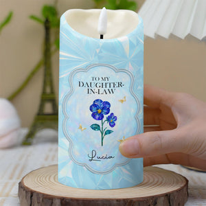 To My Daughter-In-Law, Life Has Given Me The Gift Of You - Personalized Custom LED Candle - DILA015_LECA