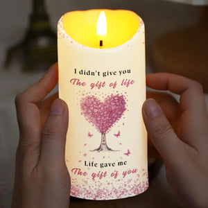 To My Daughter-in-Law, Heart Tree and Butterflies - Personalized Custom LED Candle - DILA017_LECA