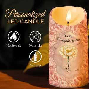 Honoring My Son's Choice, Celebrating Our Daughter-In-Law With Love - Personalized Custom LED Candle - DILA031_LECA