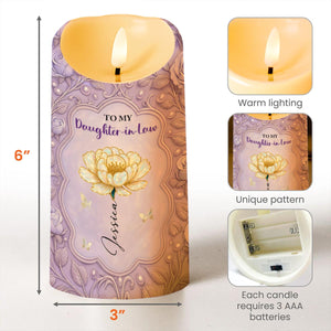 To My Daughter-In-Law, The Gift of You, Love Mom - Personalized Custom LED Candle - DILA032_LECA
