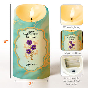 Thank You For Loving My Son, Marbled Design, Flowers - Personalized Custom LED Candle - DILA033_LECA