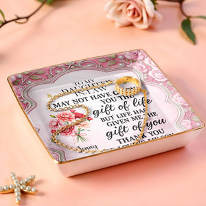 To My Daughter-In-Law, Thank You For Loving My Son - Personalized Custom Jewelry Dish, Ceramic Dish, Square Shape - DILA034_SCRF