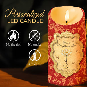 To My Daughter-In-Law, A Blessing Of Beauty And Love - Personalized Custom LED Candle - DILA035_LECA