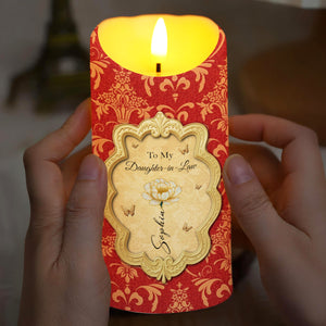 To My Daughter-In-Law, A Blessing Of Beauty And Love - Personalized Custom LED Candle - DILA035_LECA
