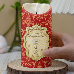 To My Daughter-In-Law, A Blessing Of Beauty And Love - Personalized Custom LED Candle - DILA035_LECA