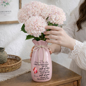 To My Daughter In Law Life Has Given Me The Gift Of You Butterflies - Personalized Ribbon Tie Flower Vase
