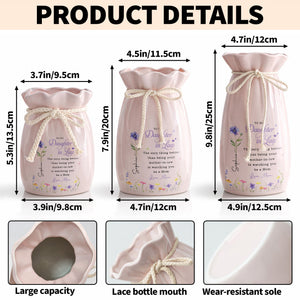 To My Daughter In Law Better Than Being Your Mother In Law Flowers - Personalized Ribbon Tie Flower Vase