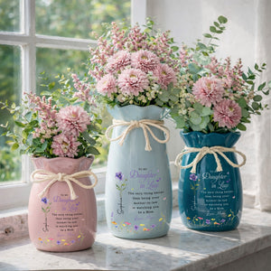 To My Daughter In Law Better Than Being Your Mother In Law Flowers - Personalized Ribbon Tie Flower Vase