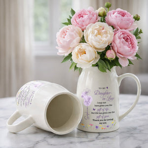 To My Daughter In Law Gift Of You Personalized Birth Month Flowers - Personalized Ceramic Flower Vase