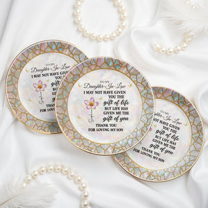 To My Daughter In Law Life Has Given Me The Gift Of You Flower - Personalized Custom Jewelry Dish, Ceramic Dish, Round Shape - DILA285_RCRF
