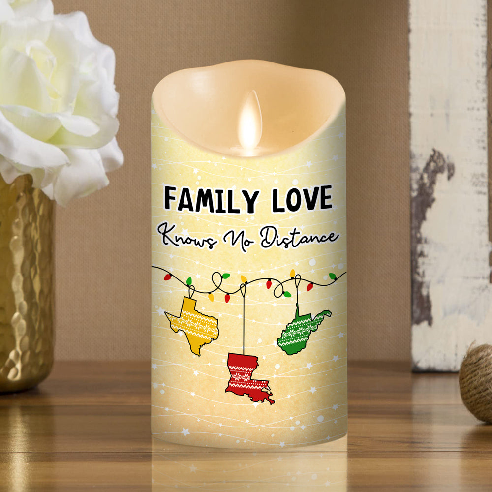 Family Love Knows No Distance personalized LED candle - view 2