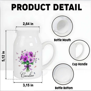 Create a Beautiful Centerpiece With This Ceramic Flower Vase, Flowers and Butterflies - Personalized Ceramic Flower Vase