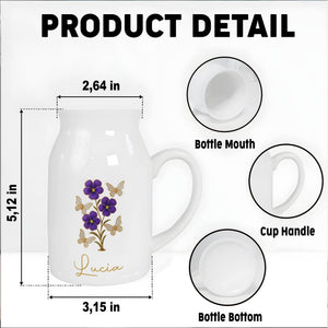 Elegant Flowers And Fluttering Butterflies Design - Personalized Ceramic Flower Vase