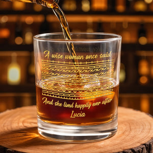 A Wise Woman Once Said Eff This Sh*t Geometric Pattern Design - Personalized Custom Whiskey Glass - DTG039_RWG