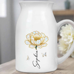 Celebrate Your Special Moments With Delicate Floral Design - Personalized Ceramic Flower Vase