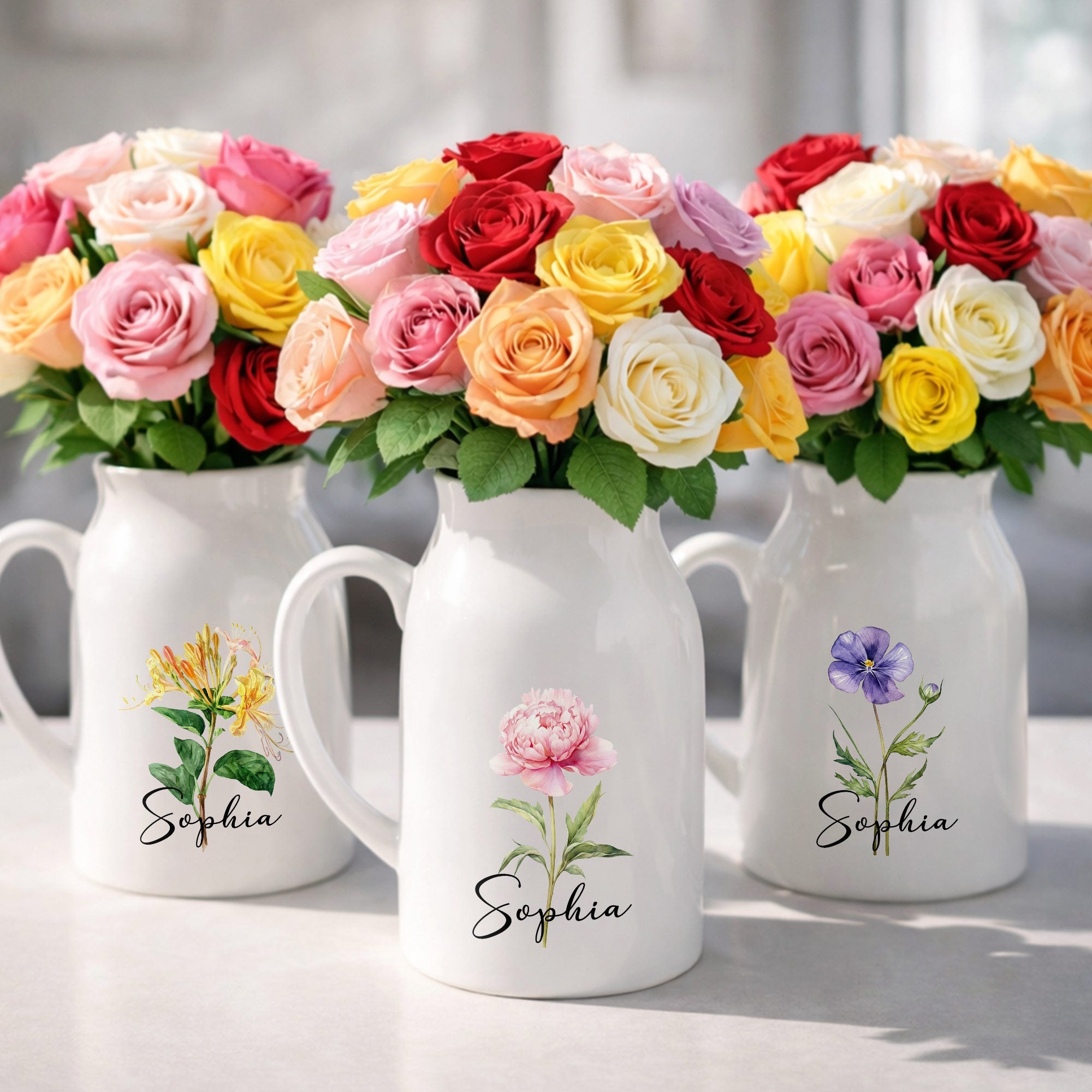 A Beautiful Bloom For A Beautiful Soul With Birth Month Flower - Personalized Ceramic Flower Vase