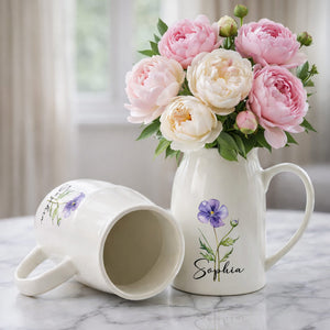 A Beautiful Bloom For A Beautiful Soul With Birth Month Flower - Personalized Ceramic Flower Vase