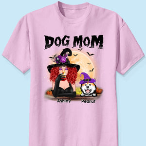 Dog Mom In Halloween Witch Costume Personalized Shirt
