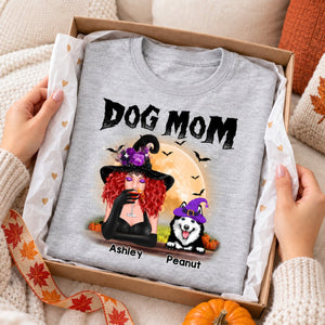 Dog Mom In Halloween Witch Costume Personalized Shirt