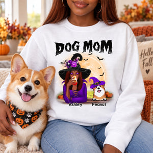 Dog Mom In Halloween Witch Costume Personalized Shirt