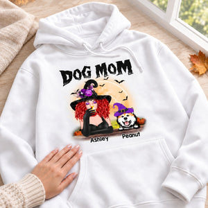 Dog Mom In Halloween Witch Costume Personalized Shirt