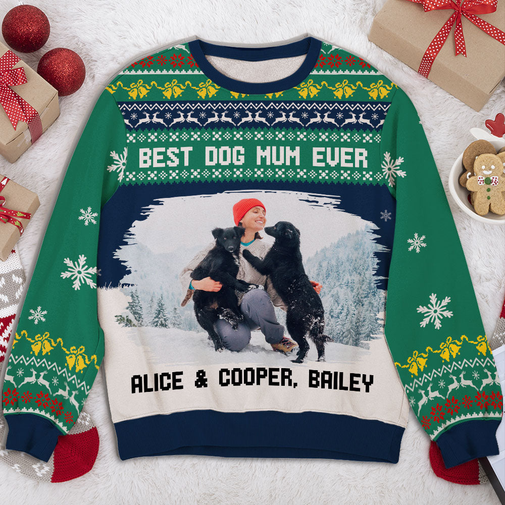 Best Dog Cartoon Ver Photo - Personalized All-Over-Print Sweatshirt
