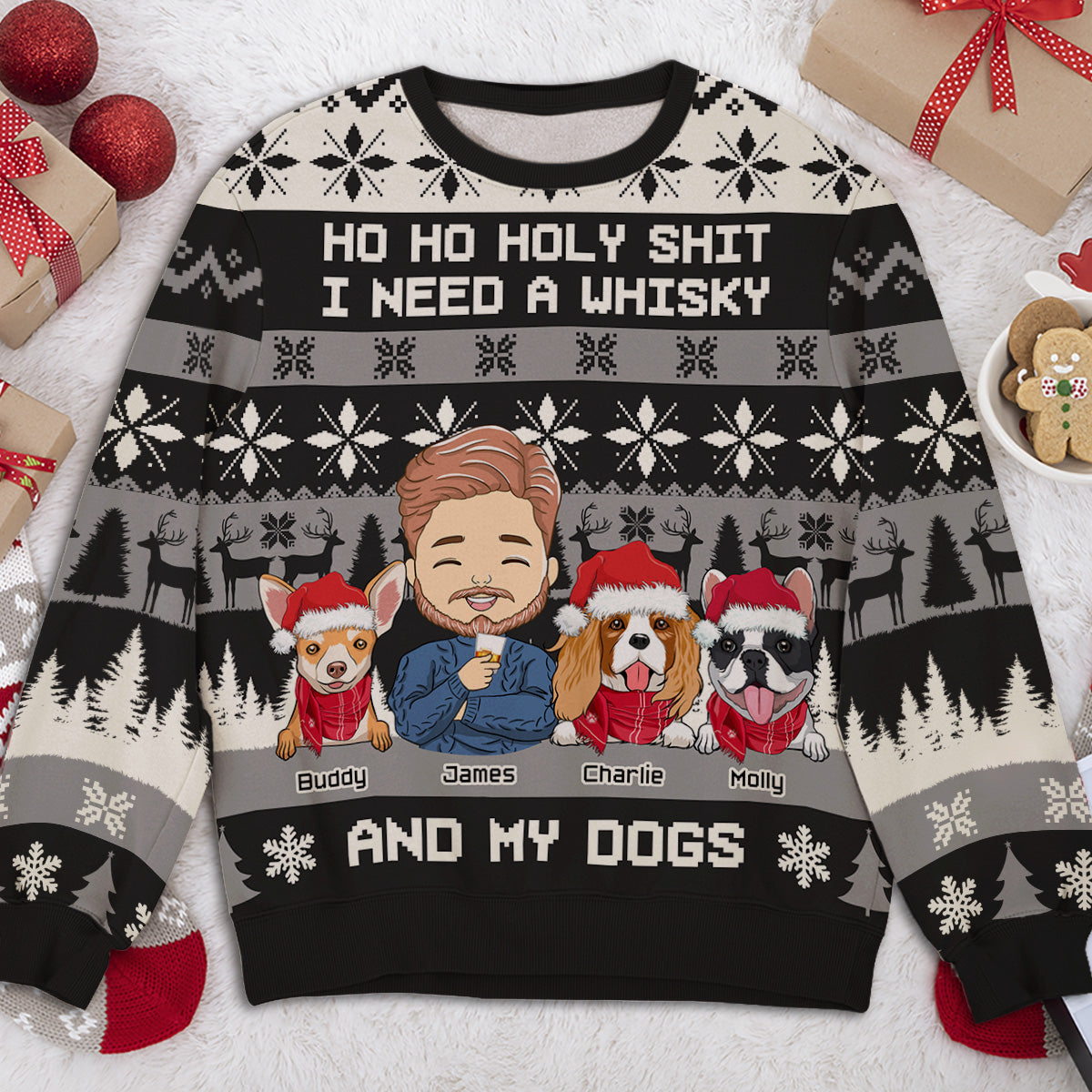 Ho Ho Christmas - Personalized All-Over-Print Sweatshirt