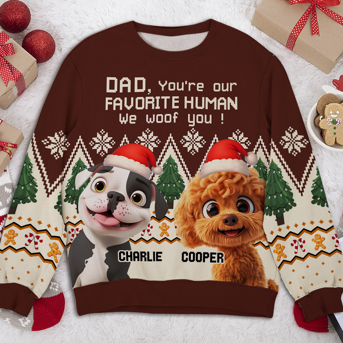 Favorite Human And Funny Dog - Personalized All-Over-Print Sweatshirt