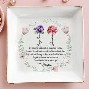 Looking For Godparents To Always Hold My Hand And Keep Me Safe - Personalized Custom Jewelry Dish - FAM214_SCRD