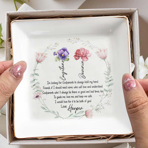 Looking For Godparents To Always Hold My Hand And Keep Me Safe - Personalized Custom Jewelry Dish - FAM214_SCRD