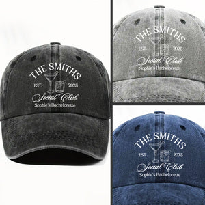 Social Club Sophie's Bachelorette Celebration Cap - Personalized Custom Washed Denim Cap - FAM468_WDCAP