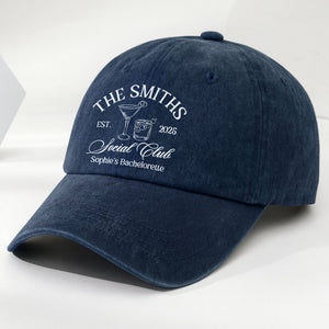 Social Club Sophie's Bachelorette Celebration Cap - Personalized Custom Washed Denim Cap - FAM468_WDCAP