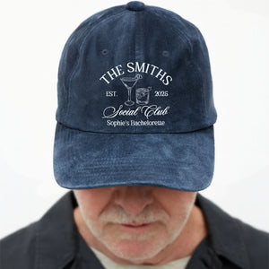 Social Club Sophie's Bachelorette Celebration Cap - Personalized Custom Washed Denim Cap - FAM468_WDCAP