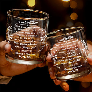 To My Brother, Love Always & Forever - Personalized Custom Whiskey Glass - FAM608_RWG