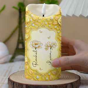 The Love Between An Aunt & Niece, Flowers And Butterflies - Personalized Custom LED Candle - FAM765_LECA