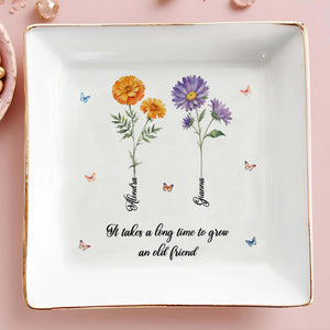 If Friends Were Flowers I'd Pick You - Personalized Custom Jewelry Dish - FM037_SCRD