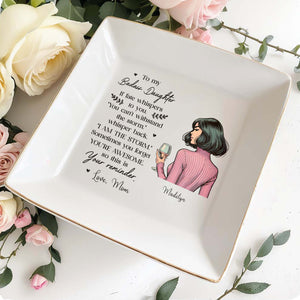 Badass Daughter Inspirational Quote - Personalized Custom Jewelry Dish - FM116_SCRD