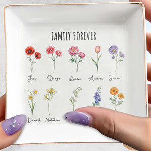 Family Forever Custom Decorative Dish - Personalized Custom Jewelry Dish - FM140_SCRD