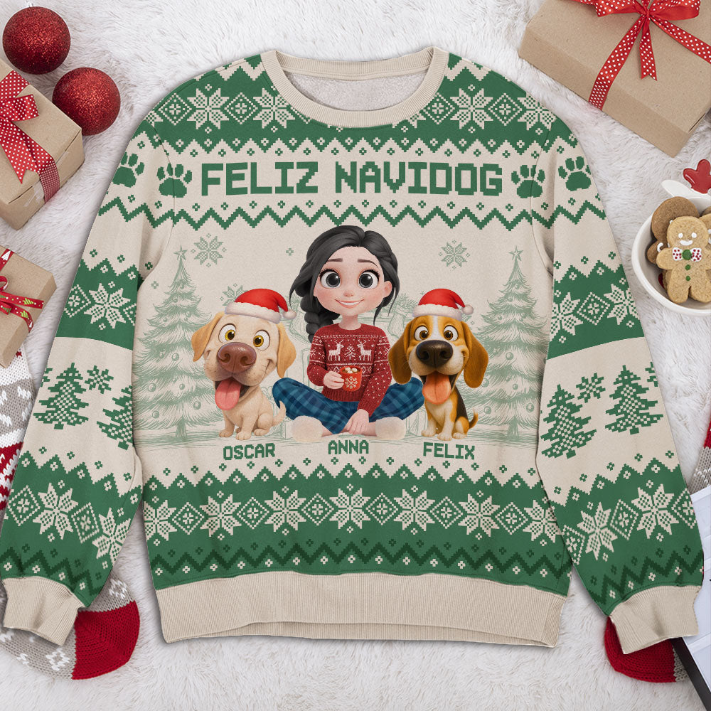 My Christmas Baby Dog - Personalized All-Over-Print Sweatshirt